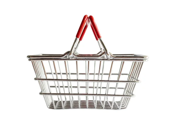 Empty Shopping Basket Isolated White Background — Stock Photo, Image