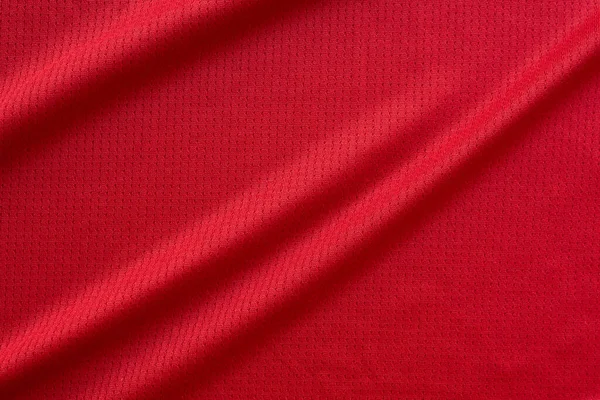 Roupas Esportivas Tecido Futebol Jersey Textura Vista Superior Cor Vermelha — Fotografia de Stock