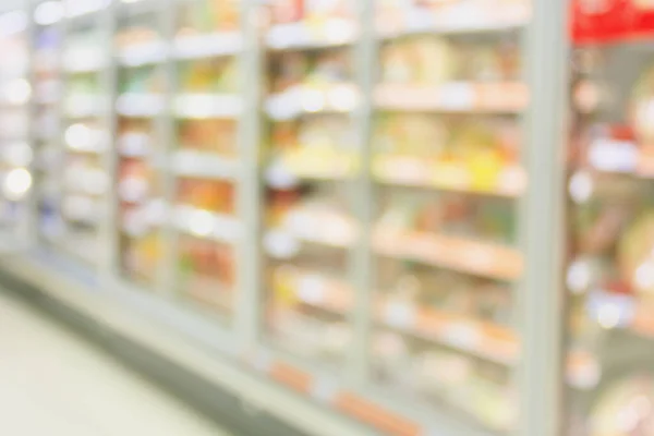 supermarket refrigerator blurred background with bokeh