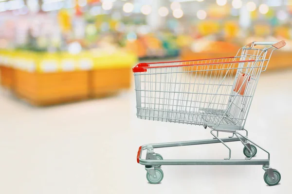 Supermarket Grocery Store Empty Shopping Cart — Stock Photo, Image