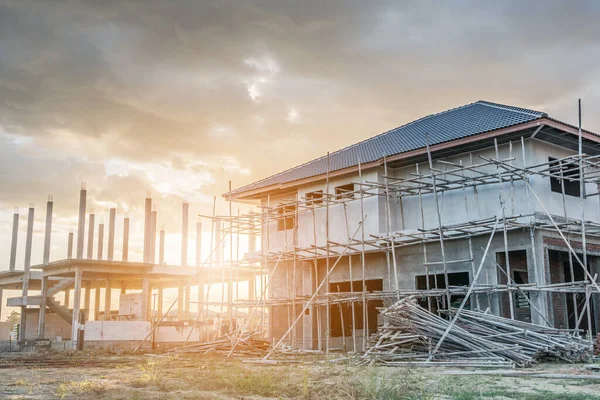 建筑工地新屋的建造 — 图库照片