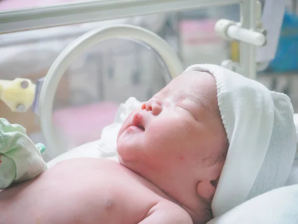 Newborn Baby Infant Sleep Incubator Hospital — Stock Photo, Image