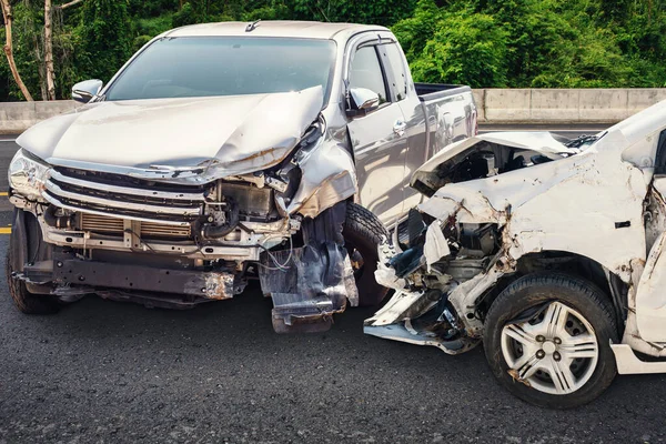 Car Crash Accident Damage Road — Stock Photo, Image