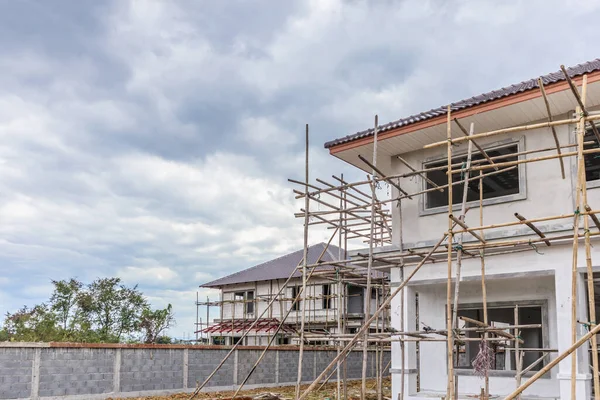 Construção Residencial Nova Casa Andamento Canteiro Obras — Fotografia de Stock