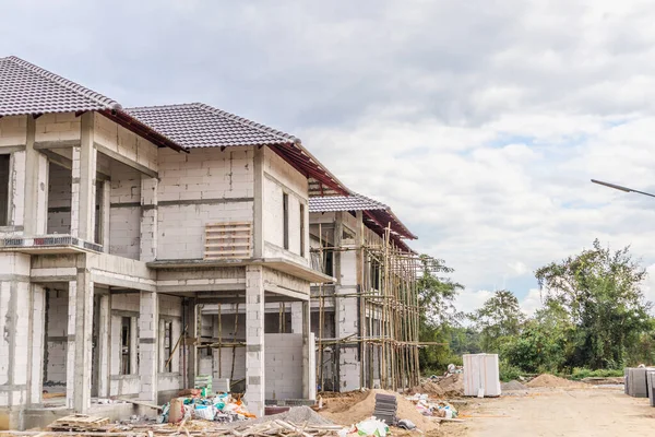 Construction Residential New House Progress Building Site — Stock Photo, Image