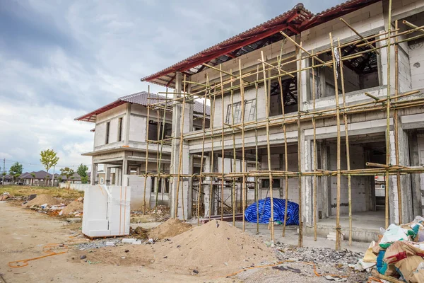 Construção Residencial Nova Casa Andamento Canteiro Obras — Fotografia de Stock