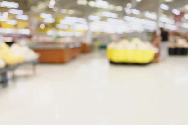 Supermarkt Mit Frischen Lebensmitteln Abstrakt Verschwommen Hintergrund Mit Bokeh Licht — Stockfoto