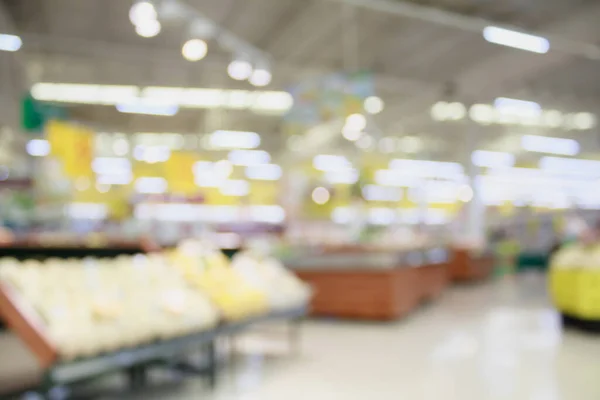 Supermarket Świeżą Żywnością Abstrakcyjne Rozmyte Tło Bokeh Światła — Zdjęcie stockowe