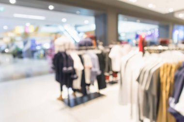 Alışveriş merkezinin arka planının soyut bulanık elbise butik görüntüsü