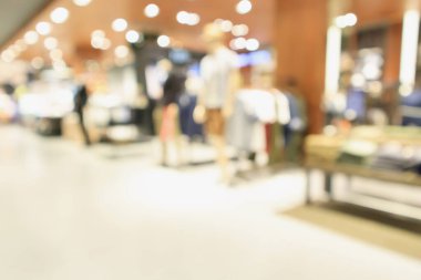 Alışveriş merkezinin arka planının soyut bulanık elbise butik görüntüsü