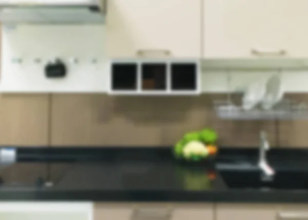 Moderne Küche Interieur Verschwommenen Hintergrund — Stockfoto