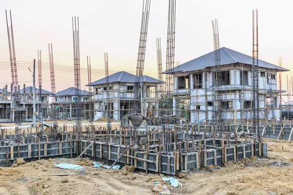 Ház Építés Alatt Építési Területen — Stock Fotó