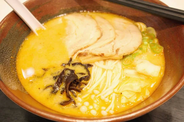 Japanese Ramen Noodles Close — Stock Photo, Image