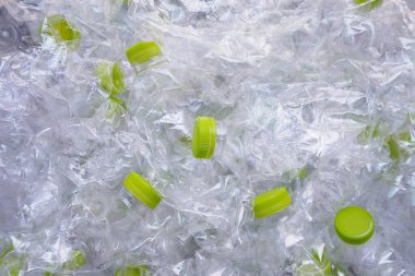 Plastik şişeler geri dönüşüm arkaplanı kavramı