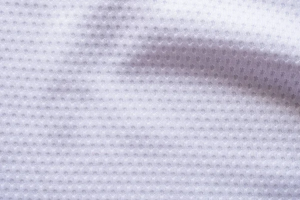 White Fabric Sport Clothing Football Jersey Air Mesh Texture Background — Stock Photo, Image