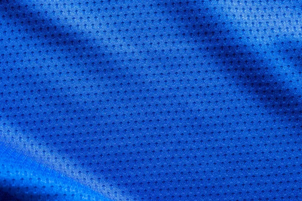 Blauwe Kleur Stof Sport Kleding Voetbal Jersey Met Lucht Mesh — Stockfoto