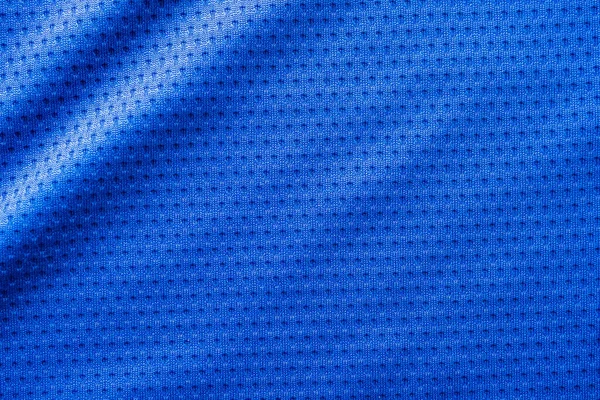 Blauwe Kleur Stof Sport Kleding Voetbal Jersey Met Lucht Mesh — Stockfoto