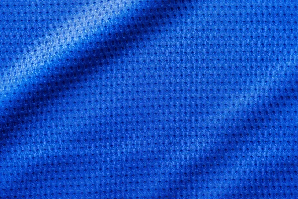 Синий Цвет Ткани Спортивная Одежда Футбольная Майка Воздушной Сеткой Текстура — стоковое фото