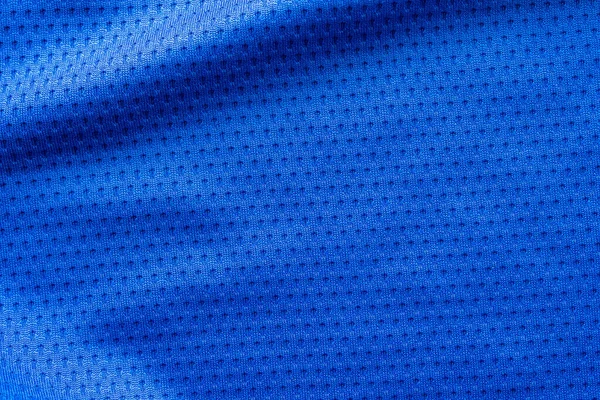 Cor Azul Tecido Esporte Roupas Futebol Jersey Com Fundo Textura — Fotografia de Stock