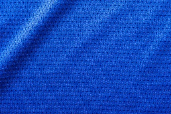 Blauwe Kleur Stof Sport Kleding Voetbal Jersey Met Lucht Mesh — Stockfoto