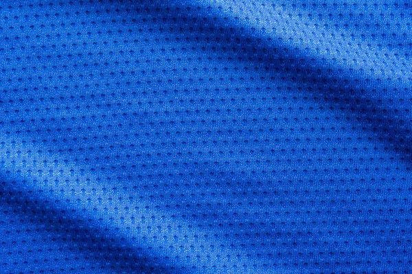 Cor Azul Tecido Esporte Roupas Futebol Jersey Com Fundo Textura — Fotografia de Stock