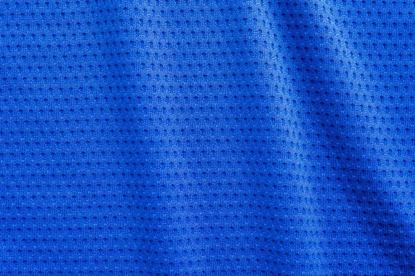 Cor Azul Tecido Esporte Roupas Futebol Jersey Com Fundo Textura — Fotografia de Stock