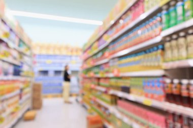 Soyut bulanık süpermarket koridoru arkaplanı