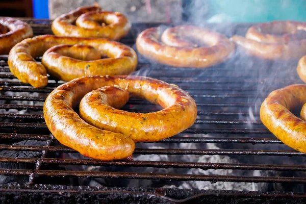 Nordthailändische Würstchen Sai Aua Auf Dem Grill — Stockfoto