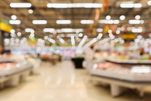 Abstrakte Supermarkt Lebensmittelgeschäft Verschwommen Defokussiert Hintergrund Mit Bokeh Licht — Stockfoto