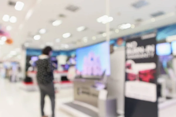 eletronic department store show Television TV and home appliance with bokeh light blurred background