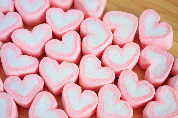 Malvavisco Forma Corazón Rosa Para Fondo San Valentín — Foto de Stock