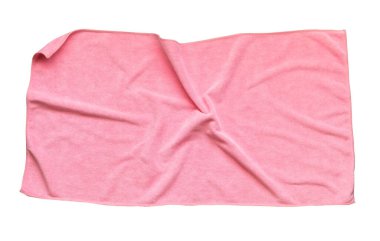 Pembe plaj havlusu izole edilmiş beyaz arka plan