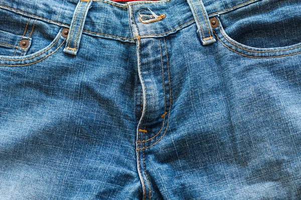 Gros Plan Sur Jeans Bleu Texture Blue Jeans — Photo