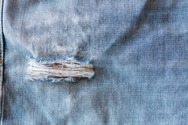 Jeans Gescheurde Denim Textuur Close — Stockfoto