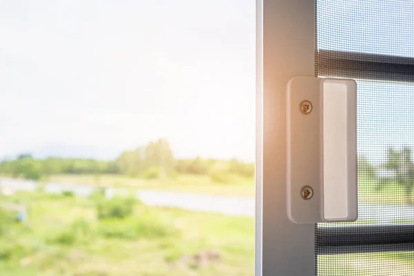 Moskitonetz Drahtgitter Hausfenster Schützt Vor Insekten — Stockfoto