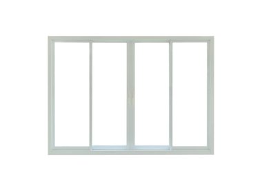 Modern ev penceresi çerçevesi beyaz arkaplanda izole edildi