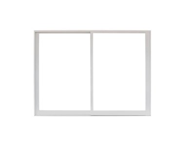 Modern ev penceresi çerçevesi beyaz arkaplanda izole edildi