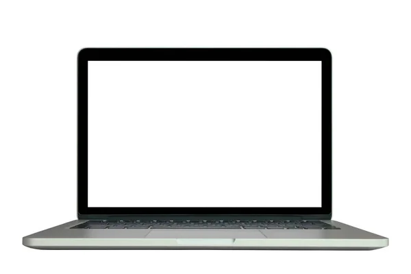 Laptop Computer Mit Leerem Bildschirm Auf Weißem Hintergrund — Stockfoto