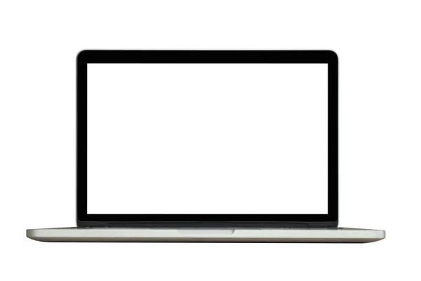 Laptop Komputer Pustym Ekranem Izolowane Białym Tle — Zdjęcie stockowe