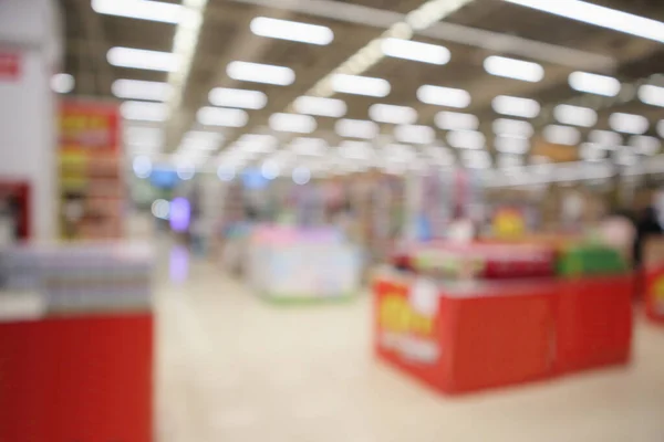 Abstrato Supermercado Mercearia Desfocado Desfocado Fundo Com Luz Bokeh — Fotografia de Stock