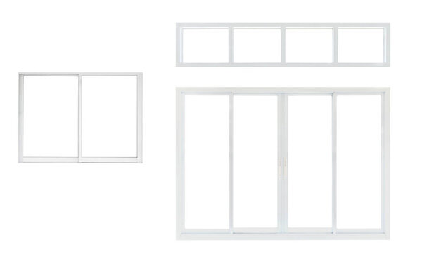 Modern house office or frontstore windows frame set collection isolated on white background