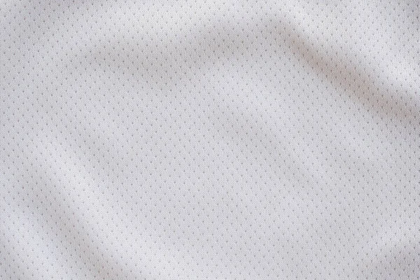 White Fabric Sport Clothing Football Jersey Air Mesh Texture Background — Stock Photo, Image