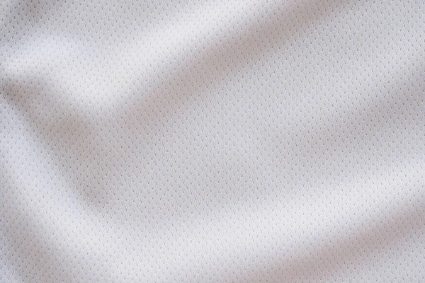 White Fabric Sport Clothing Football Jersey Air Mesh Texture Background — Stock Photo, Image