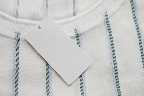 Etiqueta Etiqueta Ropa Blanca Blanco Camisa Nueva — Foto de Stock