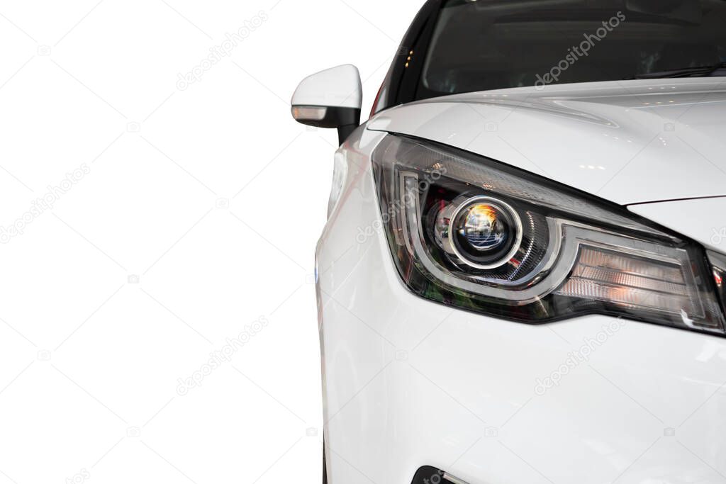 Car front view isolated on white background