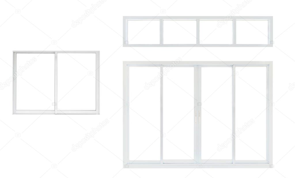 Modern house office or frontstore windows frame set collection isolated on white background