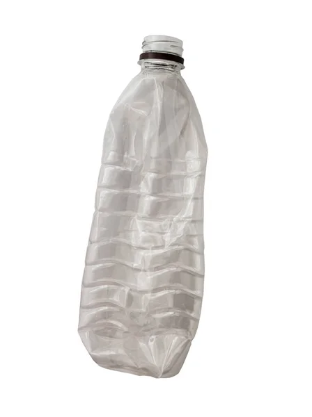 Botella Plástico Reciclado Aislado Sobre Fondo Blanco — Foto de Stock