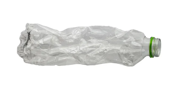 Geri Dönüştürülmüş Plastik Şişe Beyaz Arkaplanda Izole Edildi — Stok fotoğraf