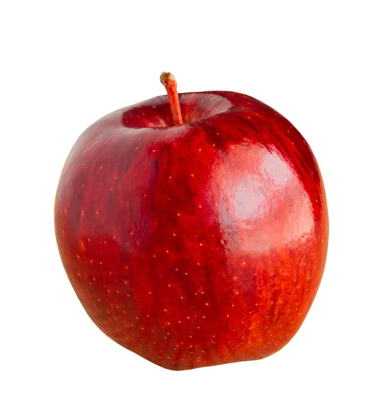 Pomme Rouge Fraîche Isolée Sur Fond Blanc — Photo