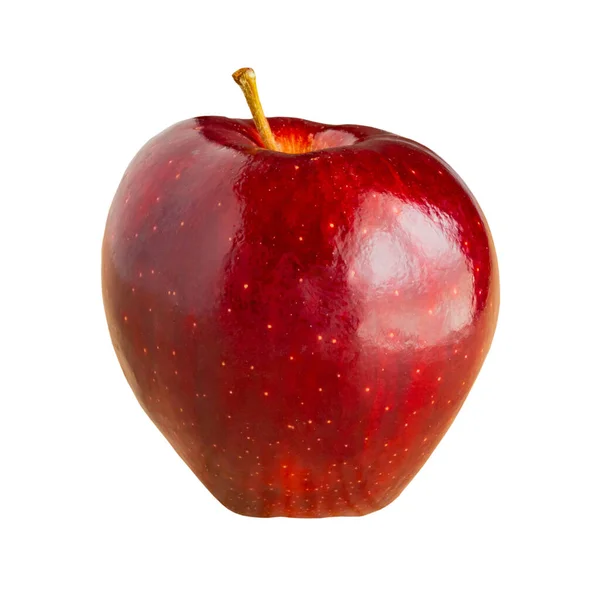 Pomme Rouge Fraîche Isolée Sur Fond Blanc — Photo